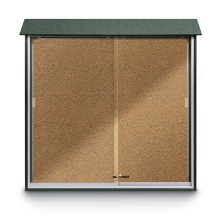 United Visual Products Outdoor Enclosed Combo Board, 72"x36", Bronze Frame/Blue & Cork UVCB7236ODBZ-BLUE-CORK